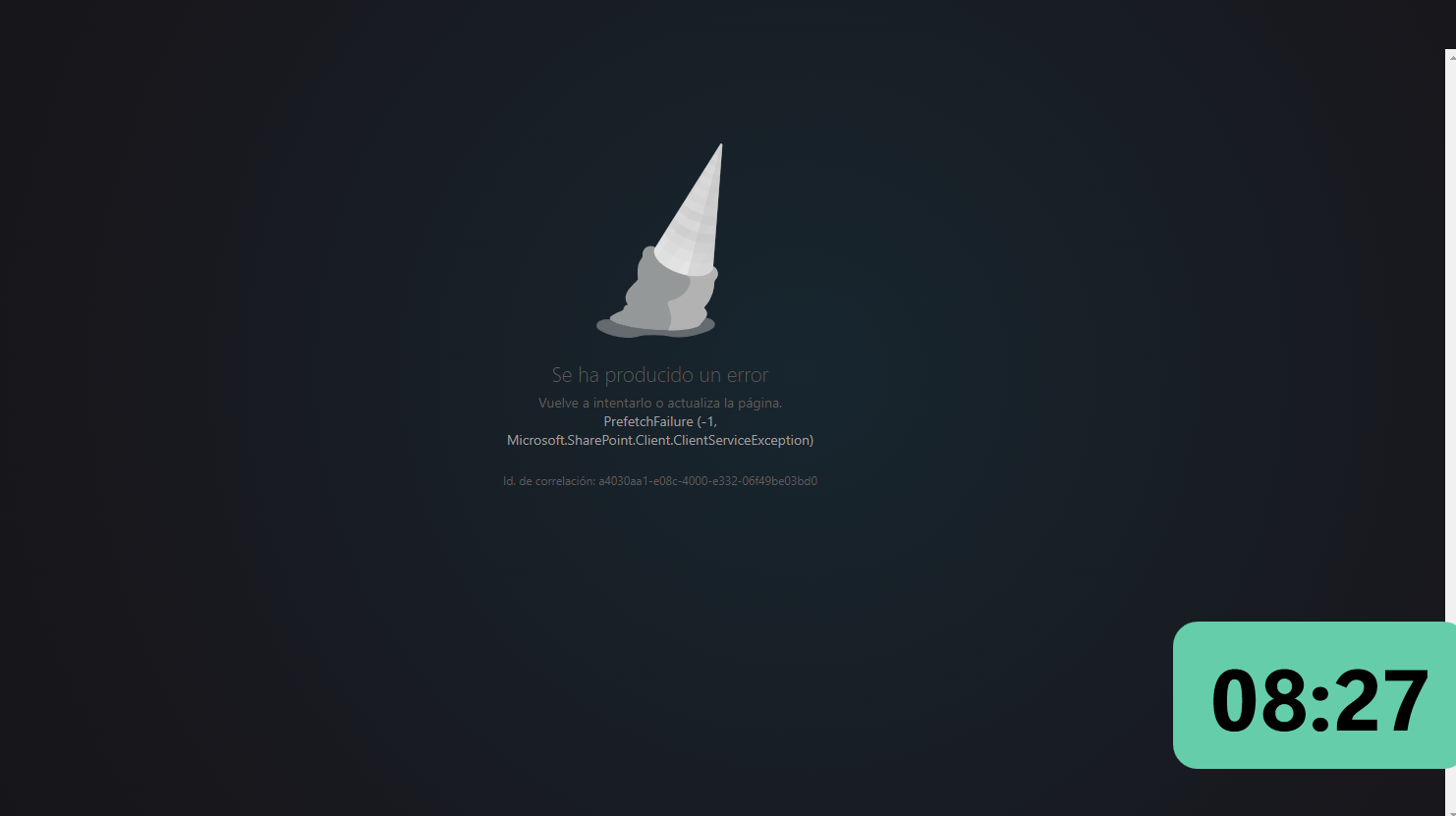 Error prefetchfailure (-1 microsoft.sharepoint.client.client service ...