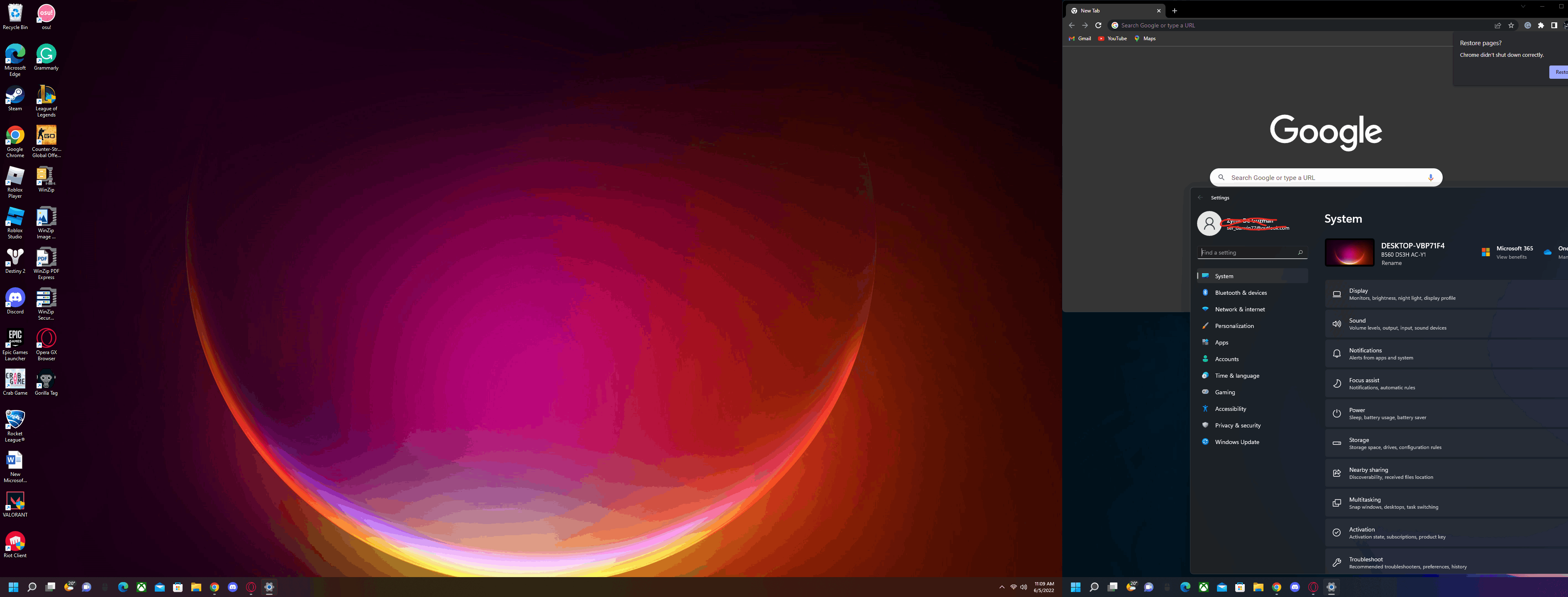 Settings, Chrome, and other applications will say they have a window ...