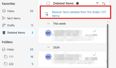 I can not find my recovered item folder in outlook app - Microsoft Q&A