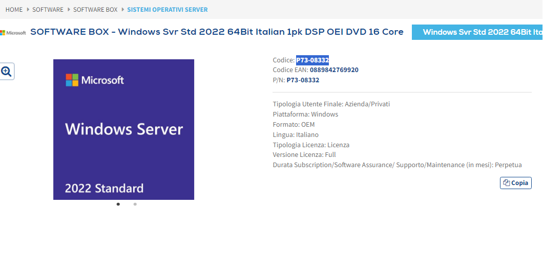 Difference between Windows Server 2022 Standard licenses