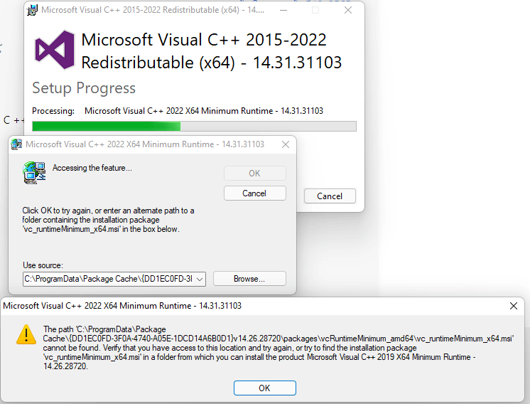 ติดตั้งโปรแกรมไม่ได้ เพราะ Microsoft Visual C++ Minimum Runtime - คำถาม ...