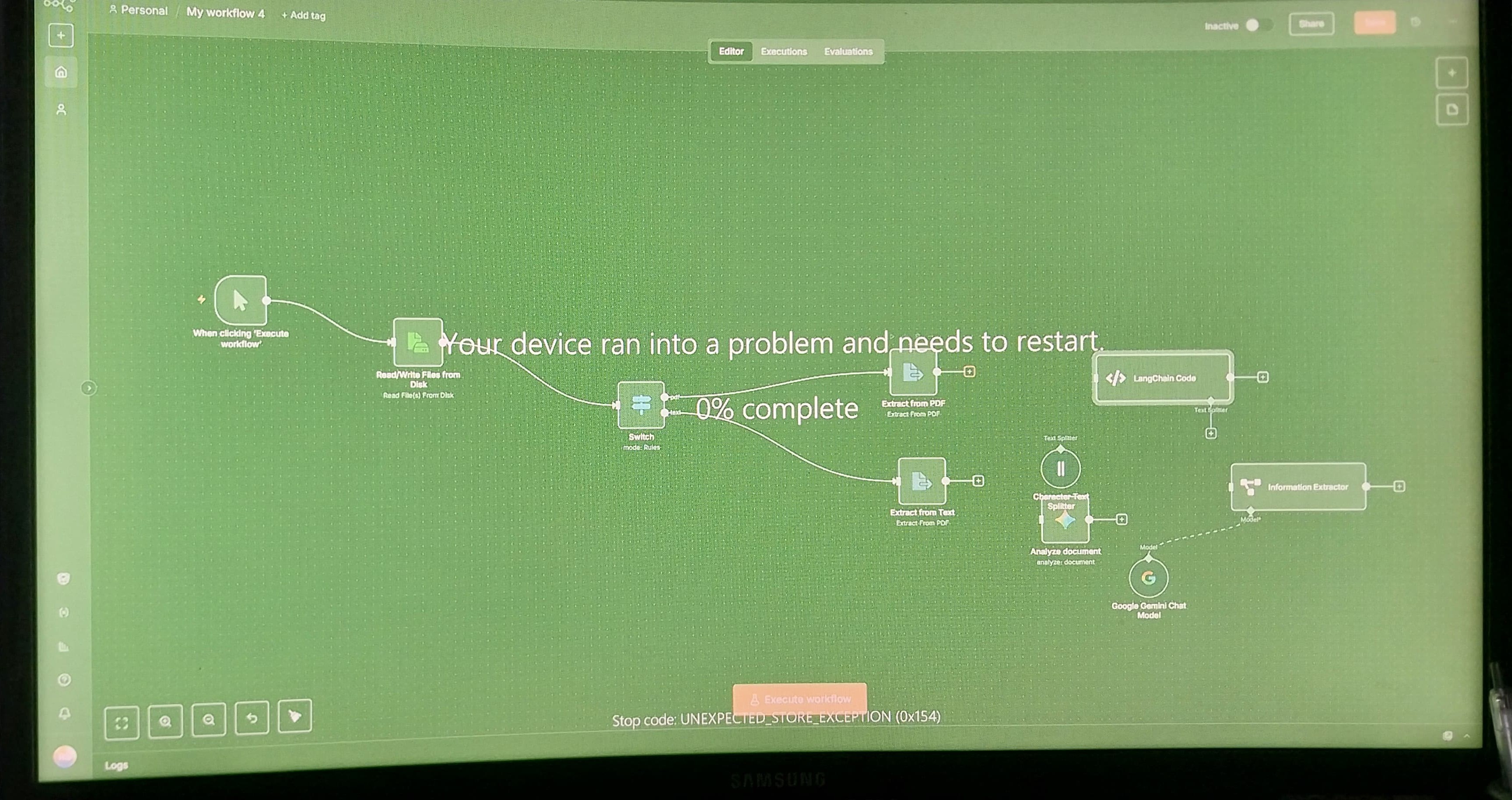Windows 11 insider GSOD Green screen while using mic - Microsoft Q&A