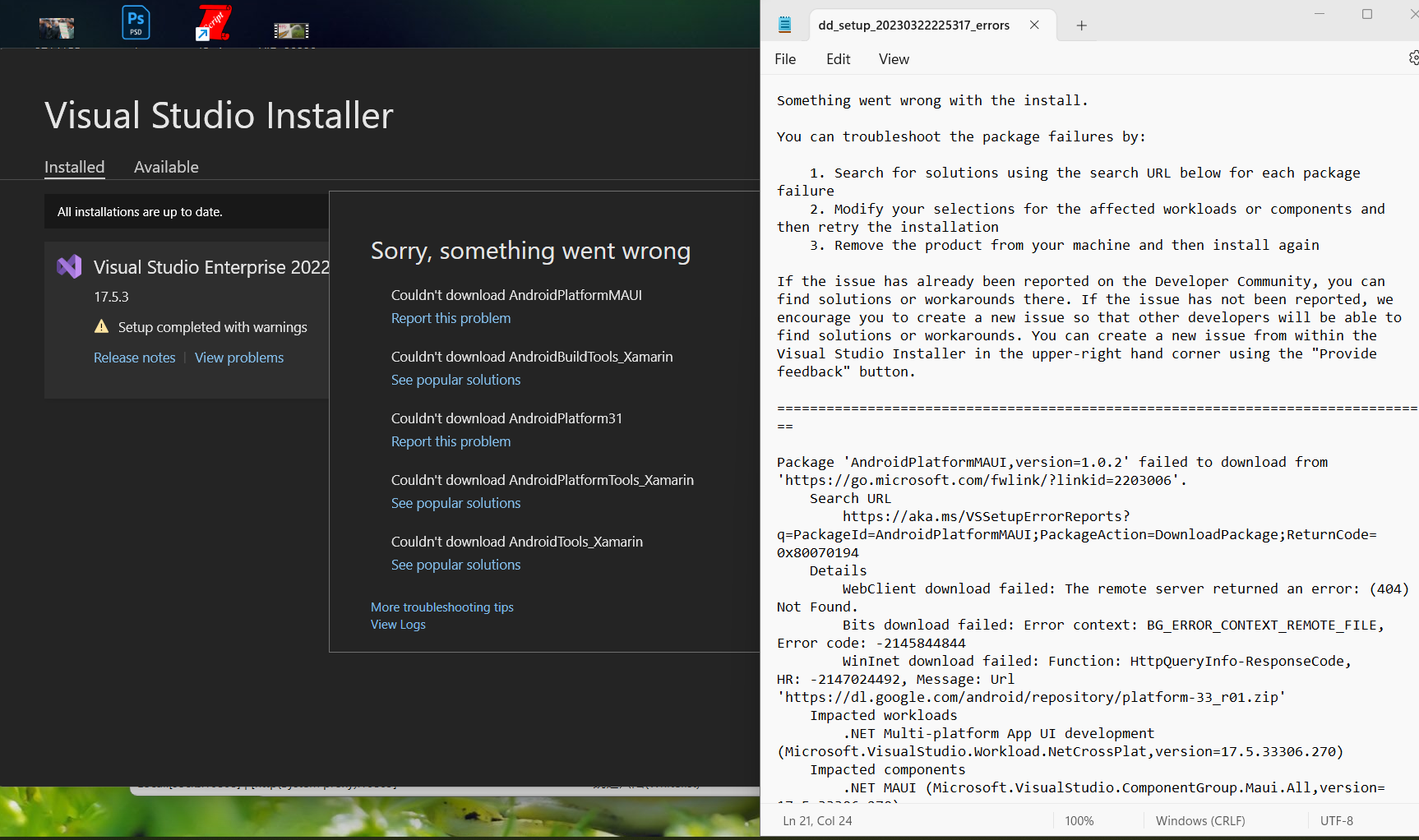 .net Maui is installed but is not shown in viusal studio 2022 ...