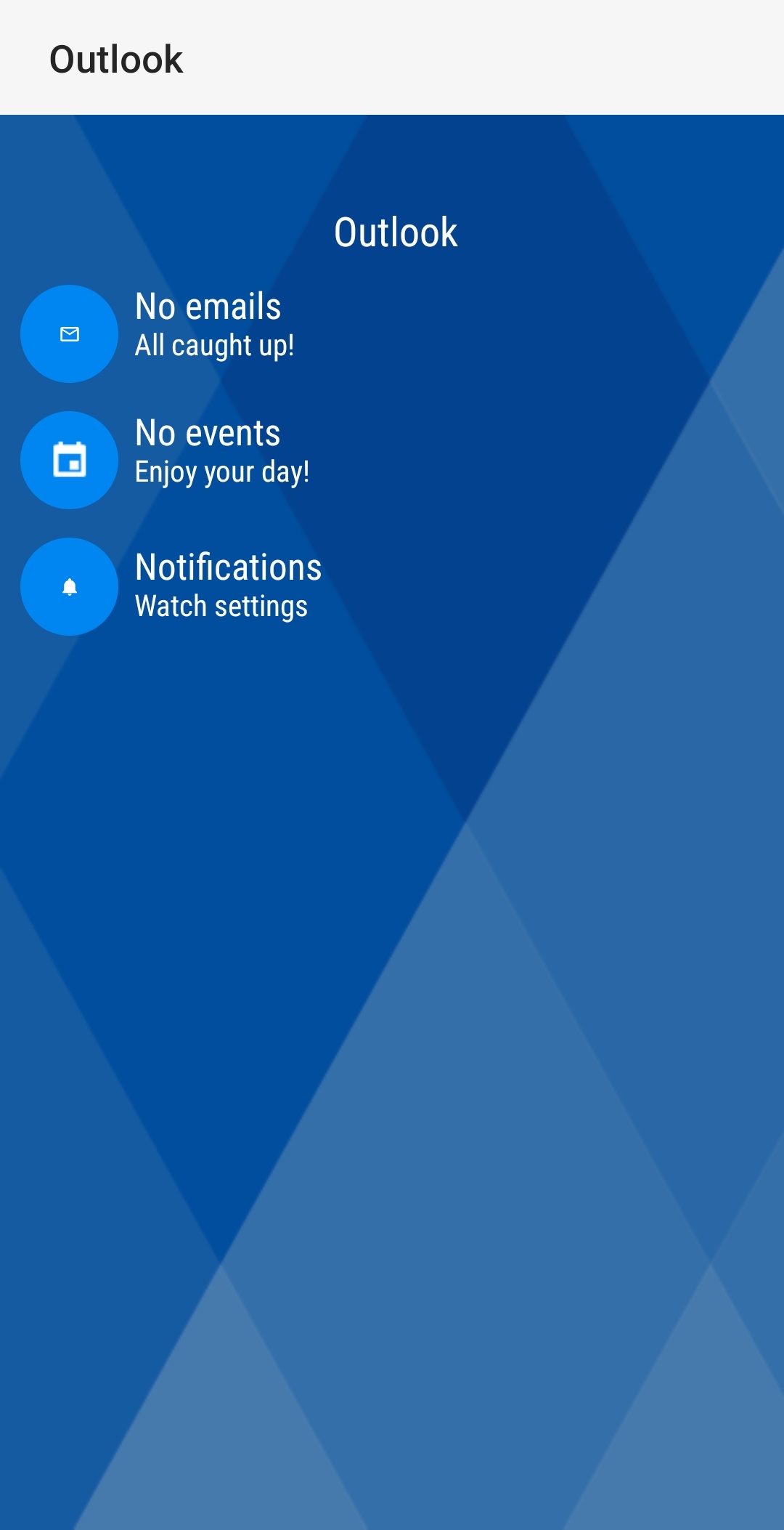 Outlook App on my Android Showing No Email All Caugh up - Microsoft Q&A