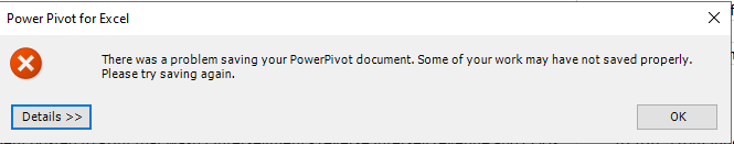 Error when saving Excel that has a Pivot linked to a Power Query ...