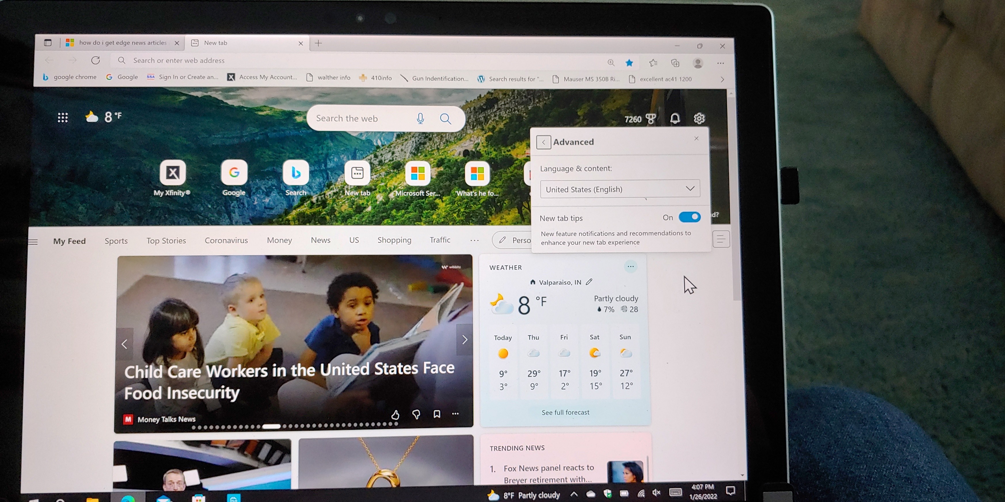 how do i get edge news articles and their six icon opinion and ...