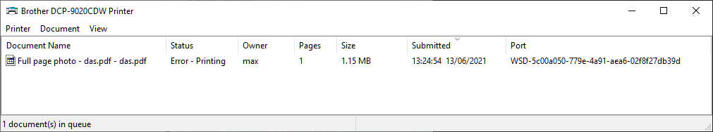 Error - Printing - Microsoft Q&A
