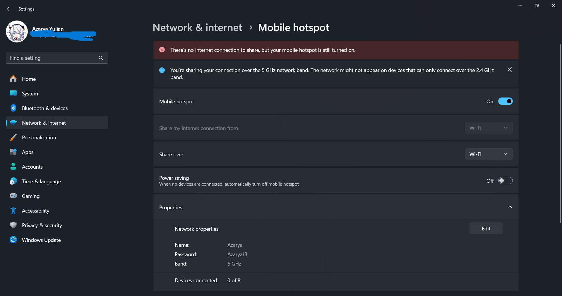 Hotspot enabled but the internet doesn't connected - Microsoft Q&A