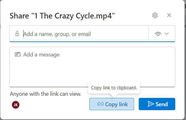 How to share a link to play a MP4 video stored on my Onedrive from an ...