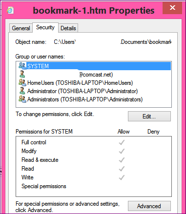 File Properties window > Security - Unknown Account - Microsoft Q&A