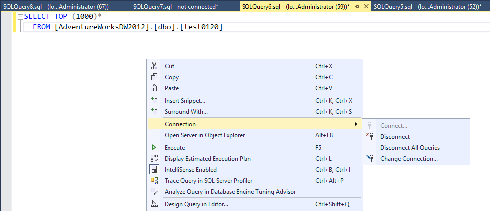 SSMS new query keeps the connection to a closed server - Microsoft Q&A