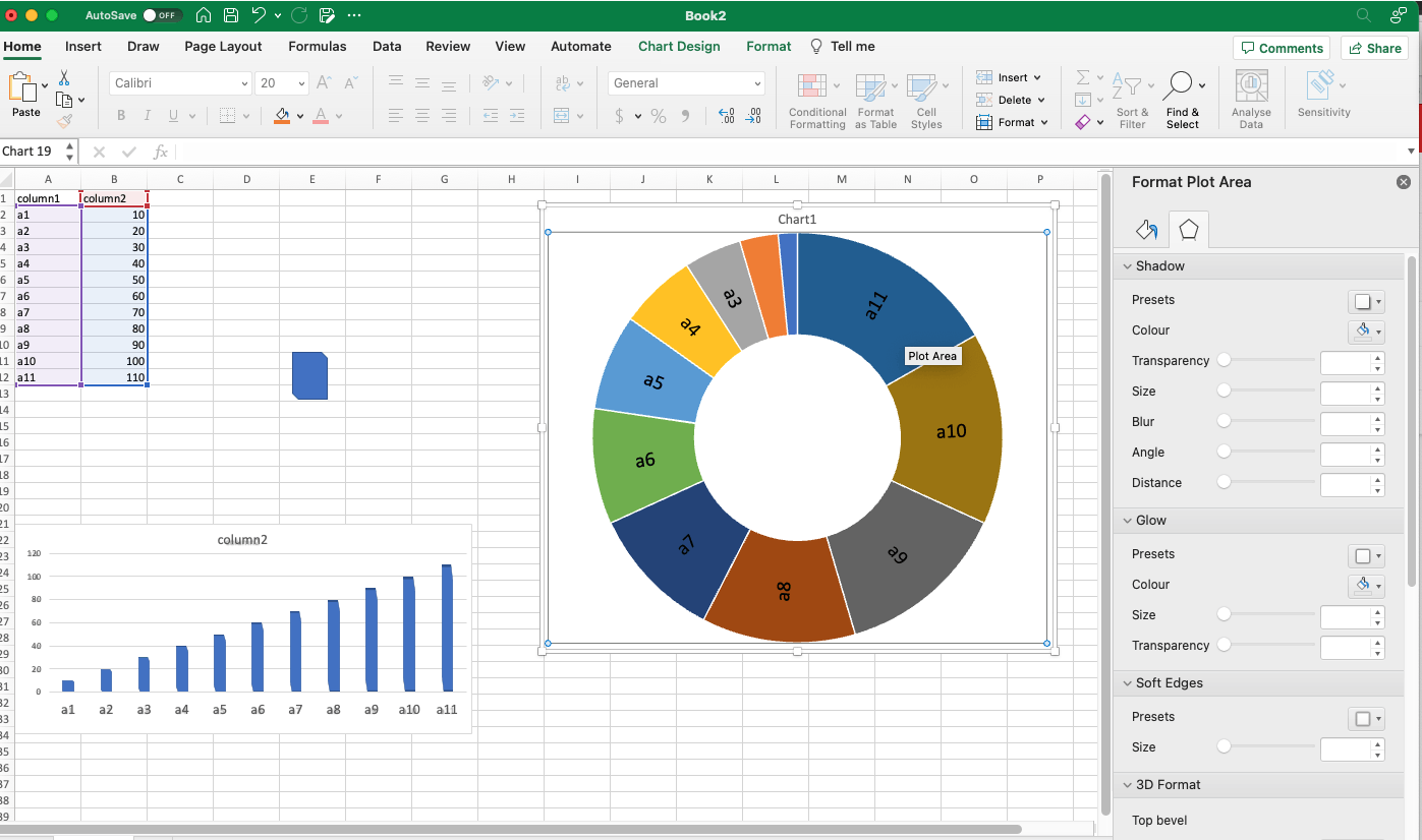 I cannot insert shapes or text into charts in Excel for Mac (16.72 ...