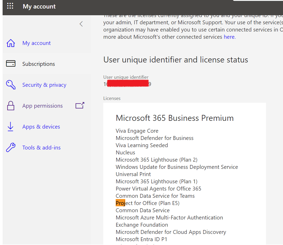 Project app incorrectly giving permission error - Microsoft Q&A