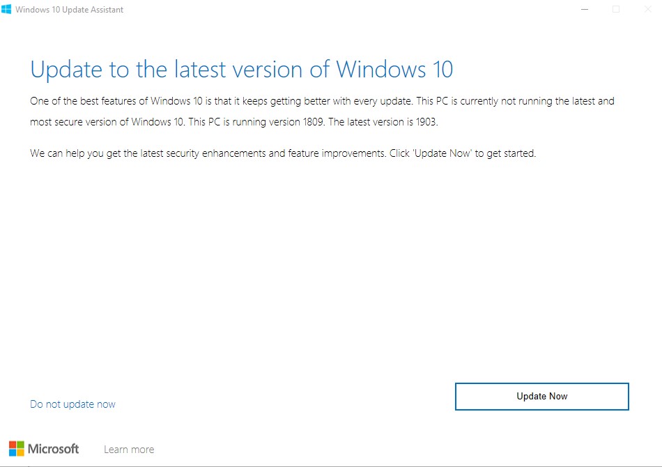 Update Windows 10 - From 1809 to 1903 - Microsoft Q&A