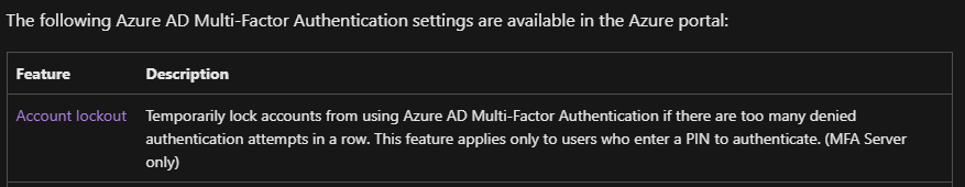 Azure AD MFA Account Lockout - Microsoft Q&A