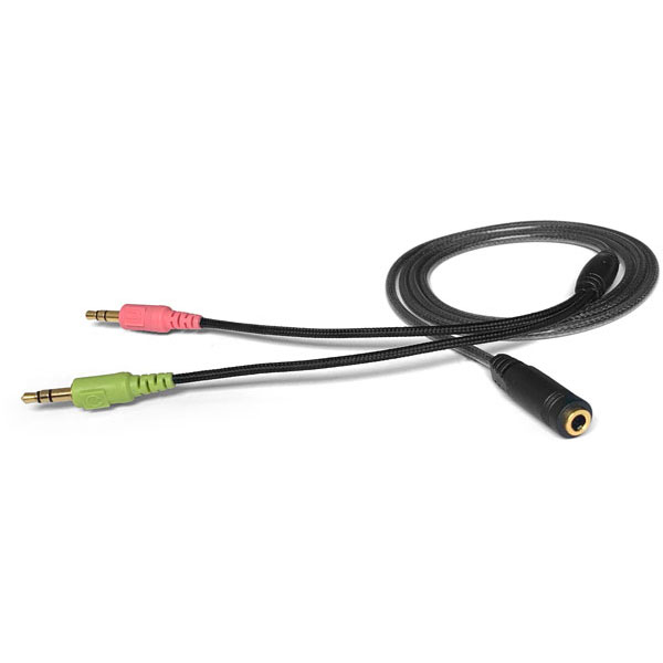 3.5mm Single TRRS Plug to Dual 3.5mm Plug Adapter - 3 Foot