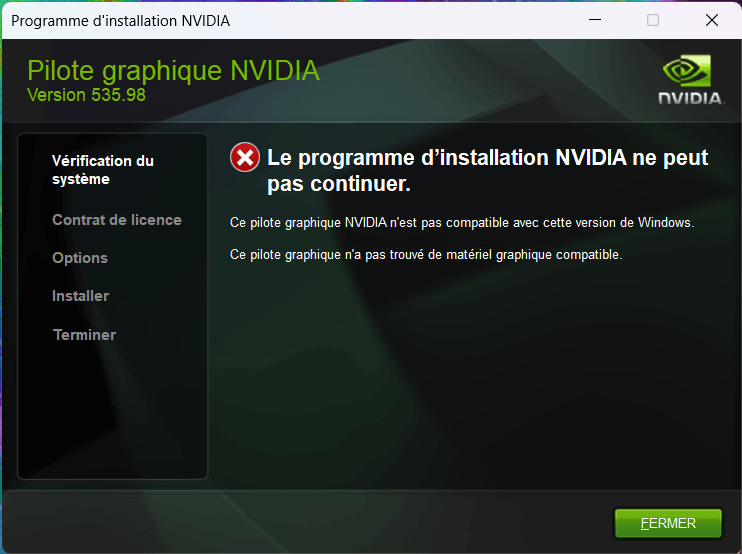 Windows can't install nvidia driver in windows update - Microsoft Q&A