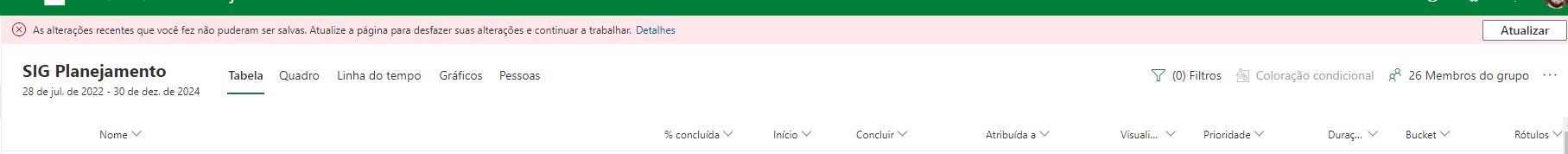 Error in Project Web APP - Couldn't update Project Details for 