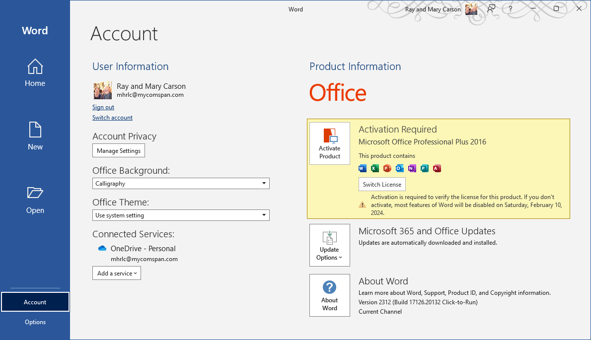 Microsoft Office Professional Plus 2016 being required to activate but ...