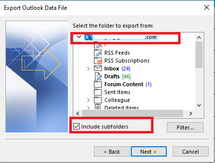 How to transfer emails from ali mailbox to outlook enterprise mailbox ...
