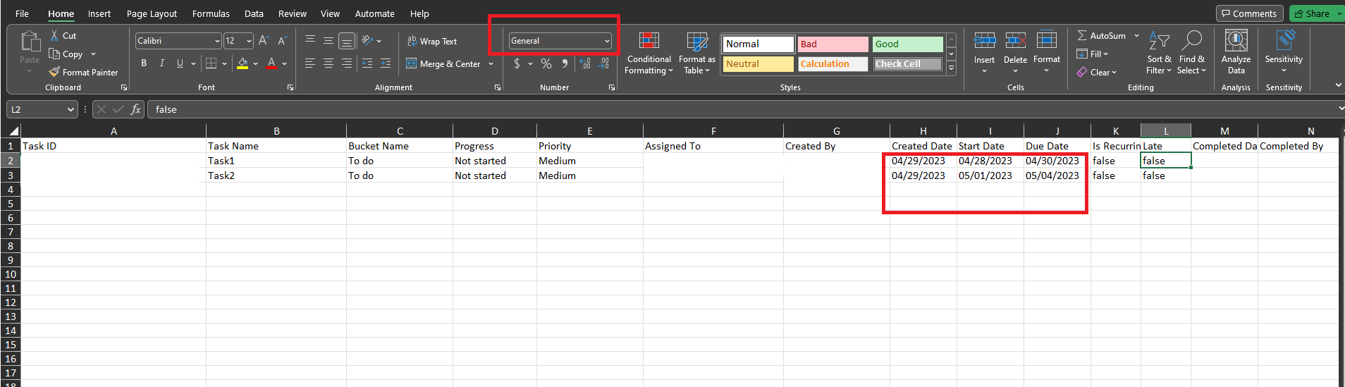 Dates Exported from Planner to Excel - Microsoft Q&A
