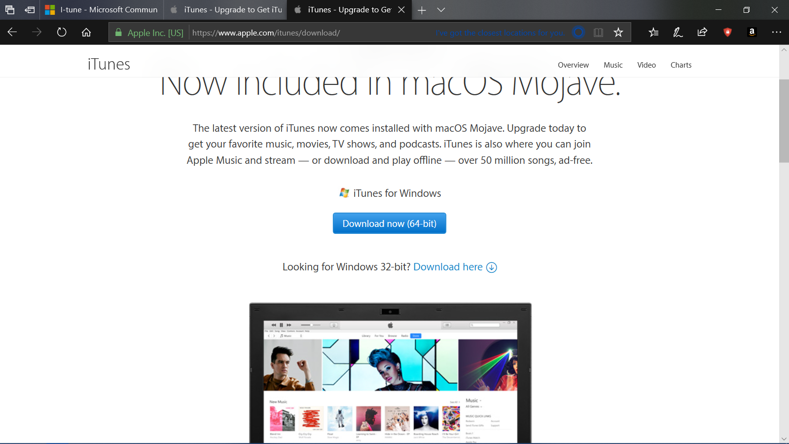 Problem accessing the iTunes Store - Microsoft Q&A
