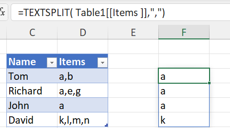 Text split cell versus range - Microsoft Q&A