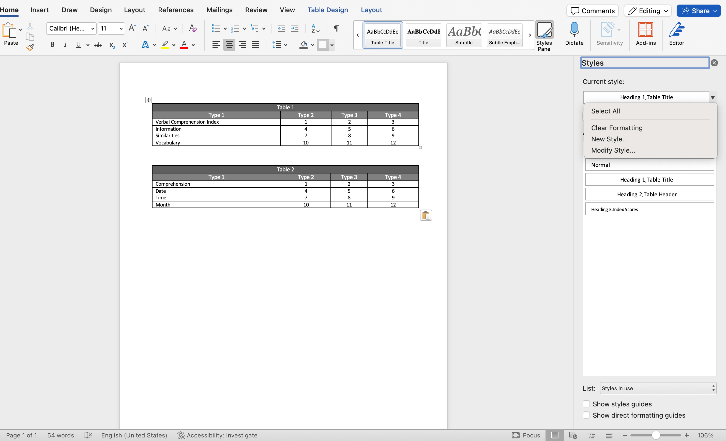 Overriding Table Formatting with Header Formatting - Microsoft Q&A