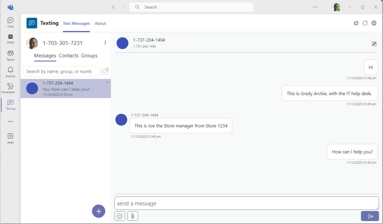 how-can-i-send-sms-on-teams-microsoft-q-a