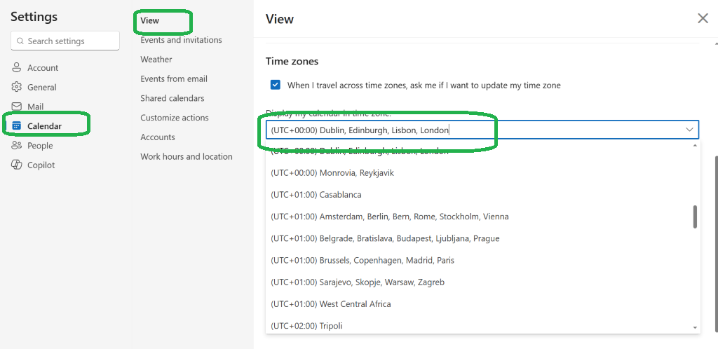 Time zone issue: outlook - Microsoft Q&A