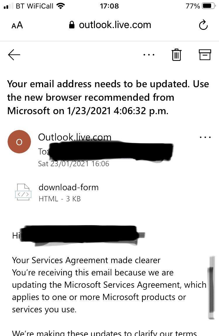 I received the attached email and I want to know if this is legitimate ...