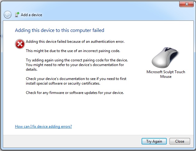 Microsoft Sculpt Touch mouse with Windows 7 Professional 64 - Microsoft Q&A