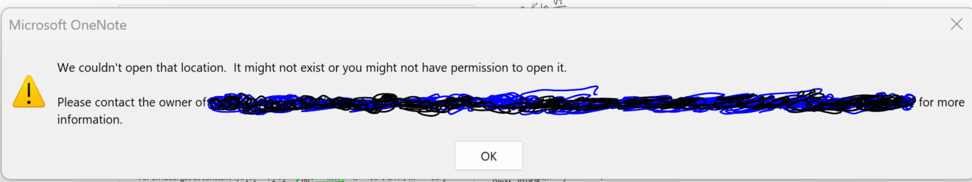 OneNote Synch error- 'File permissions changed' - Microsoft Q&A