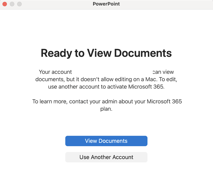 Why I can't activate my School Microsoft Account on MacBook, it