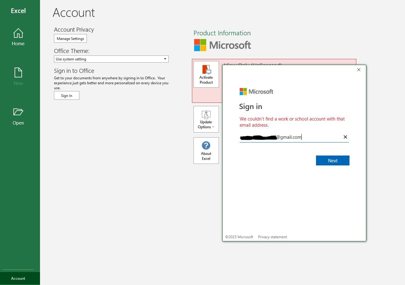 Can't sign in to office apps with my privat Microsoft Account, only ...