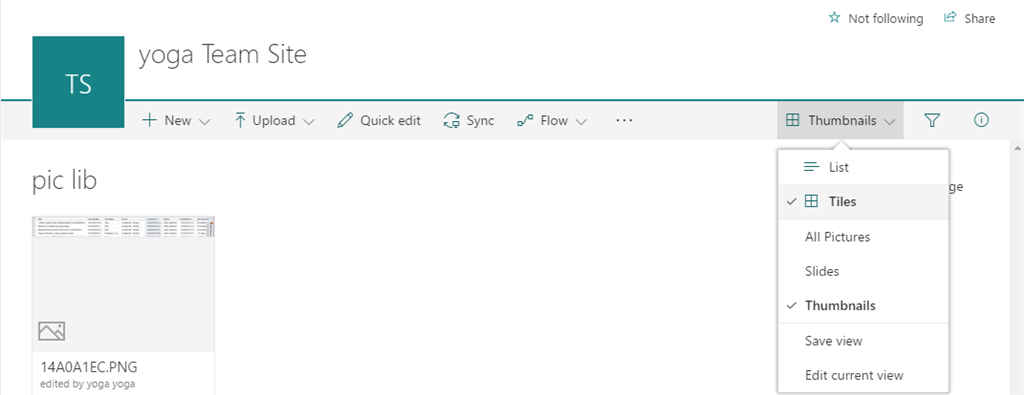 Preview in a List view of a Picture Library is not shown - Microsoft Q&A