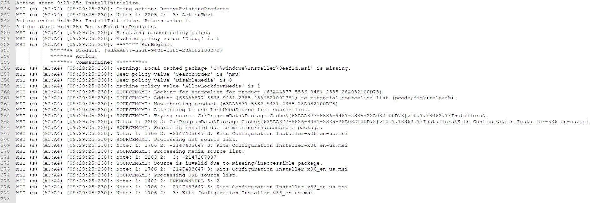 Windows SDK stucks on "Update settings" during install - Microsoft Q&A