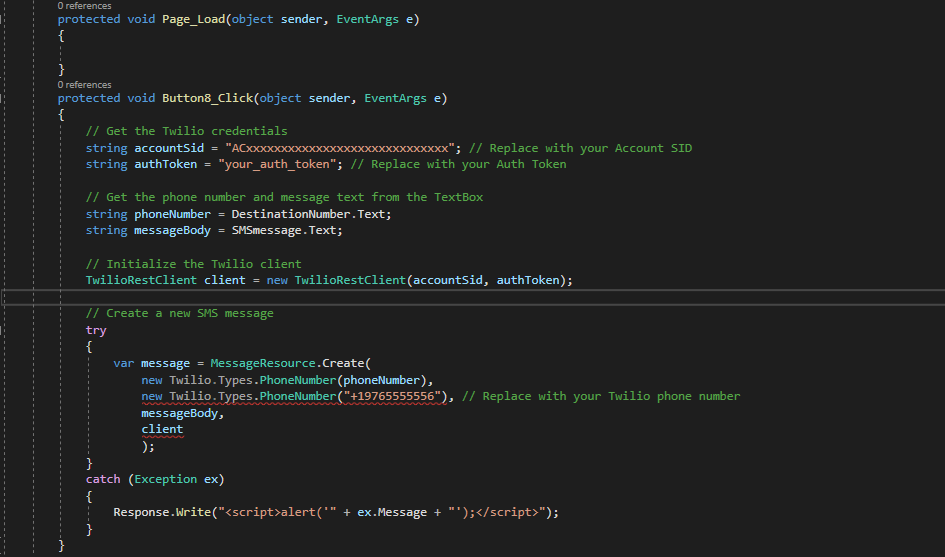 Twilio Image code