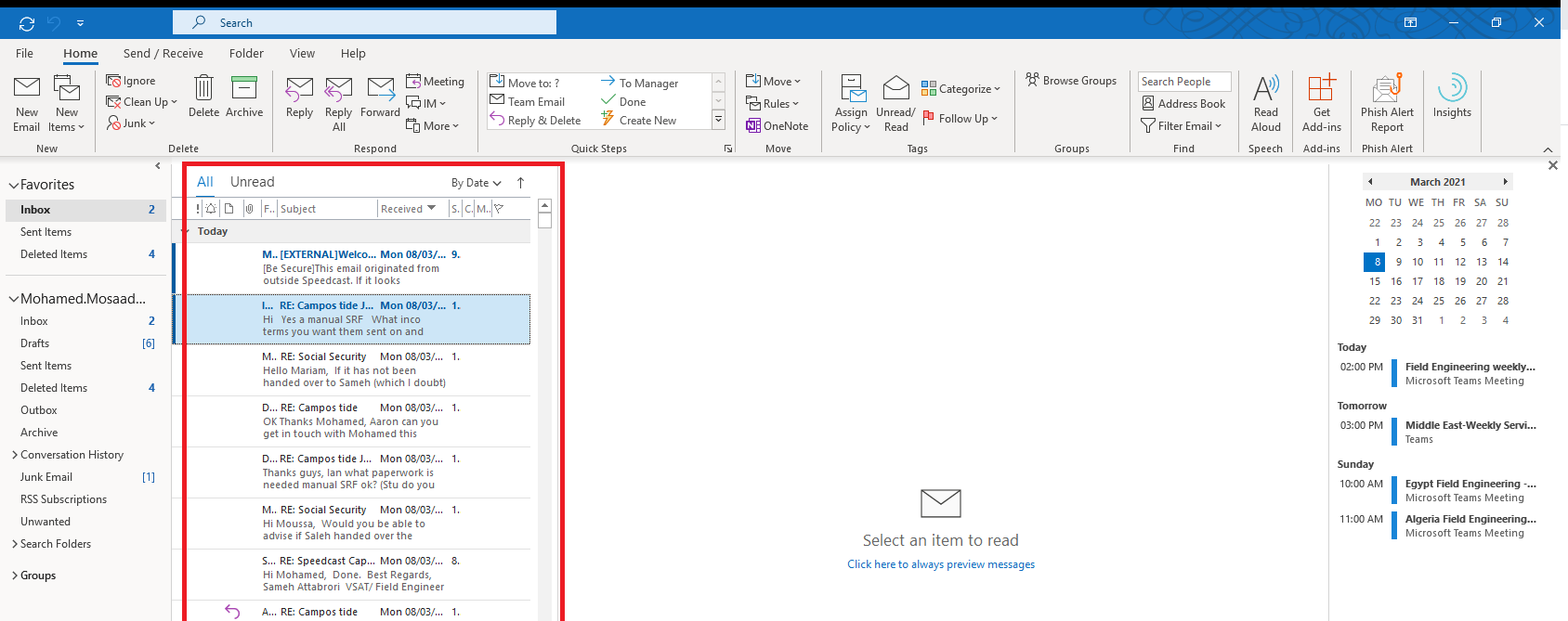 issue with my outlook 