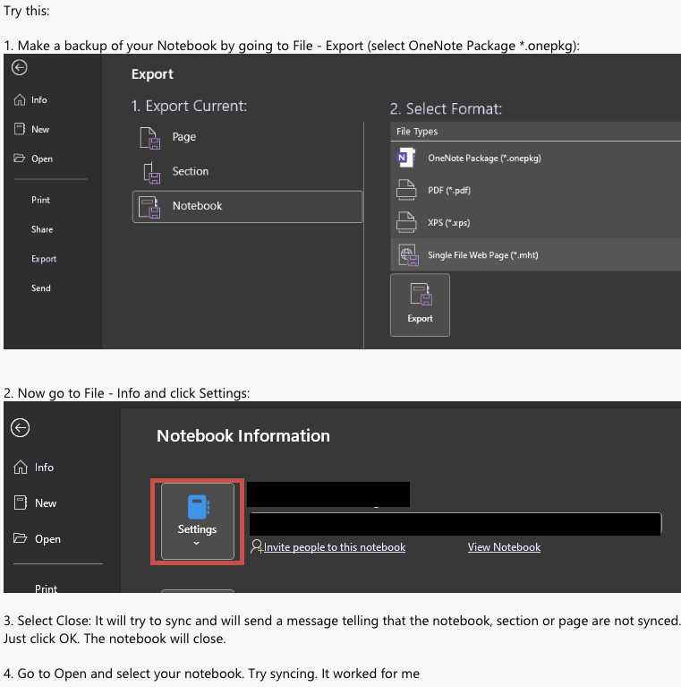 OneNote not syncing? I have 19 notebooks and only 2 are not syncing ...