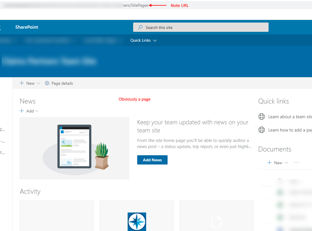 Modern bug: clicking site pages library from site contents opens a page ...