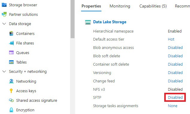 qna storage sftp disabled