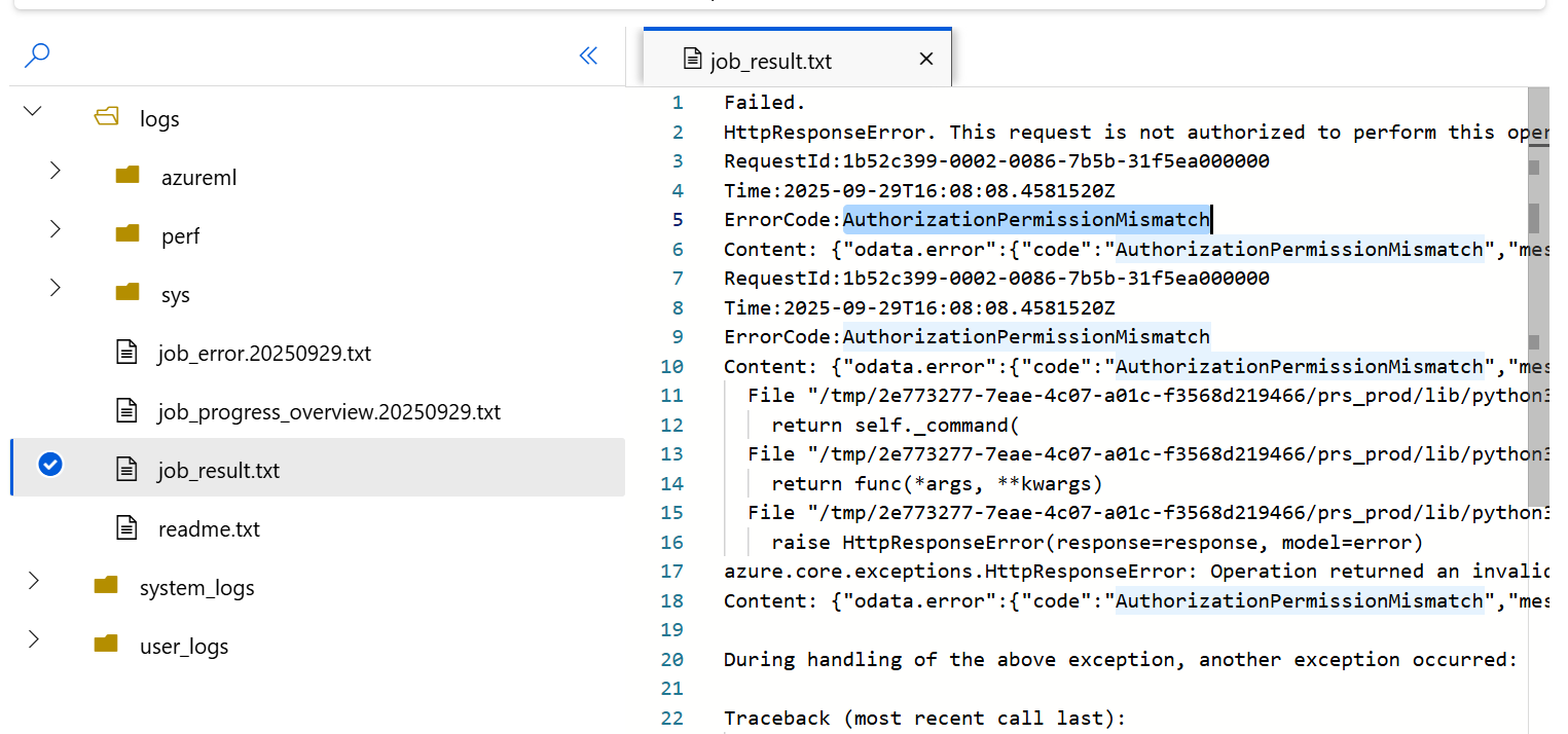 Authentication error when triggering Batch Endpoint inference through ...