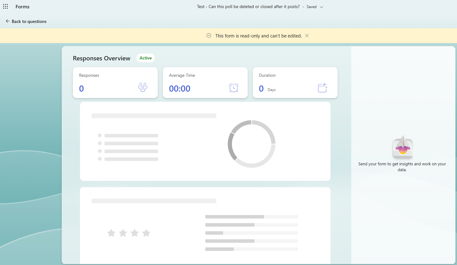 Page seen after clicking "More" with an error stating "This form is read-only and can't be edited."