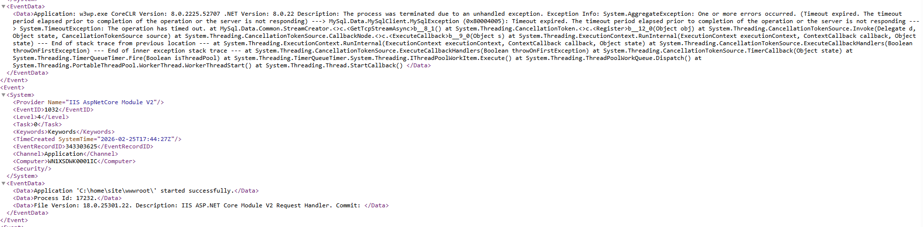 Error 5xx and especially Error 500.30 application fail to start - No ...