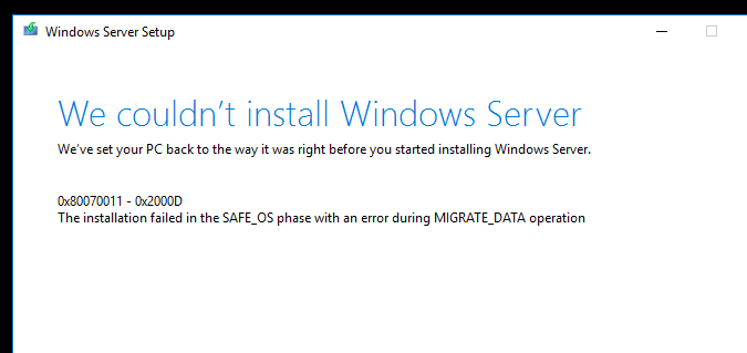 Windows upgrade 2016 to W2022 failure - Microsoft Q&A