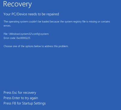 Error code : 0xc0000225 windows/system32/winload.exe - Microsoft Q&A