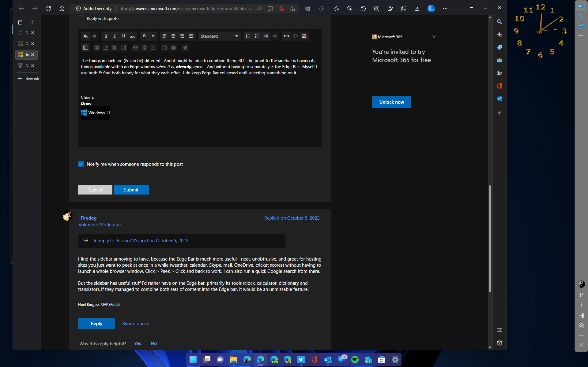 Info re: Edge Sidebar & Edge Bar. - Microsoft Q&A