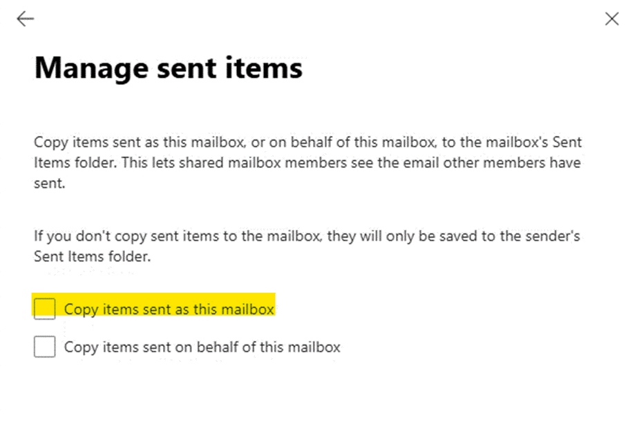 Messages sent from a shared mailbox aren't saved to the Sent Items ...