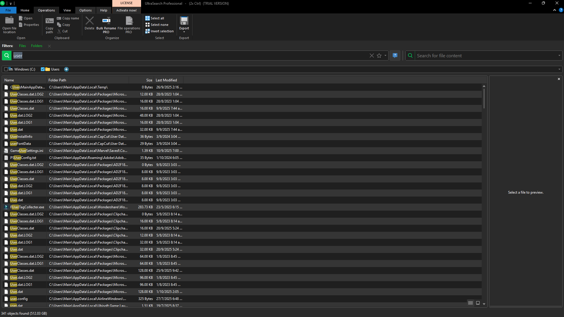 Why is my user file size significantly larger than the space it takes ...